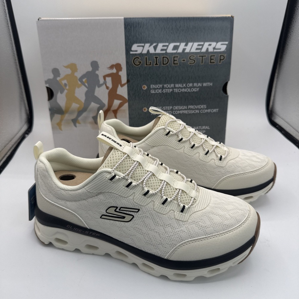 Skechers Women's 9 Sneakers White Slip On Hands Free Glide Step Comfort 180401